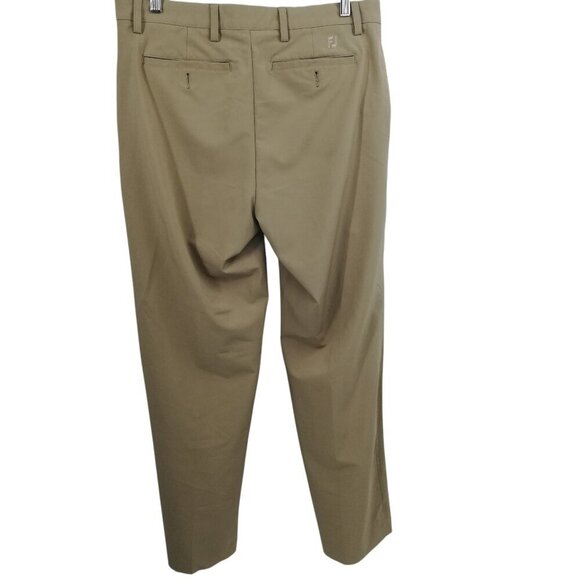 FootJoy Khaki Flat Front Golf Pants Size 34 x 32 Stretch Pockets Performance - Picture 6 of 12